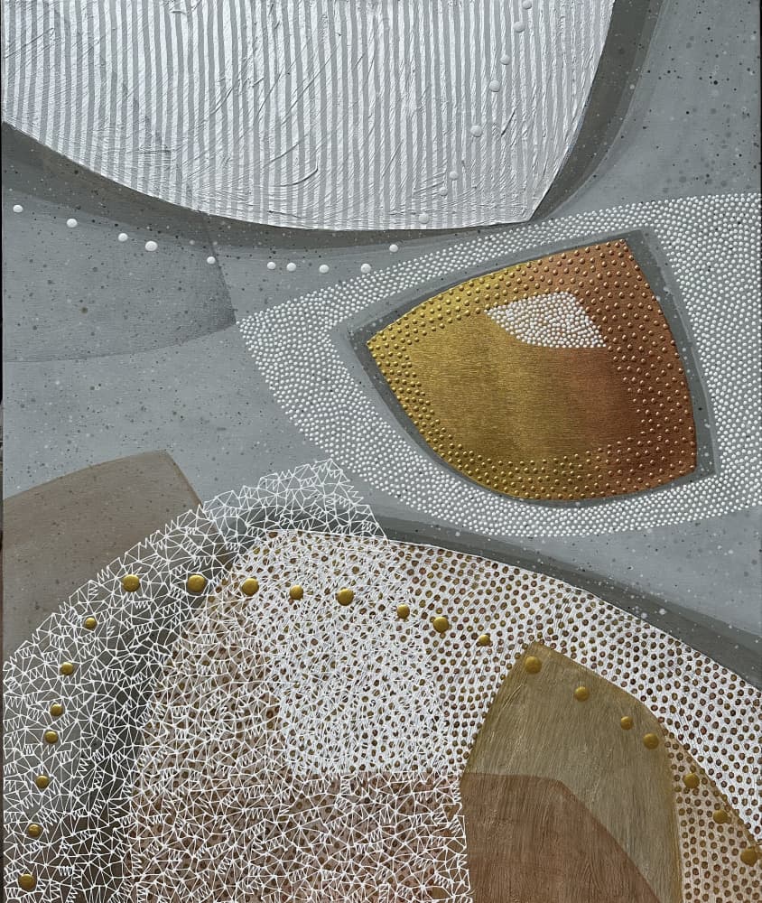 Metallic Gold Silver Abstract by SAN STARLING — canvas wall art