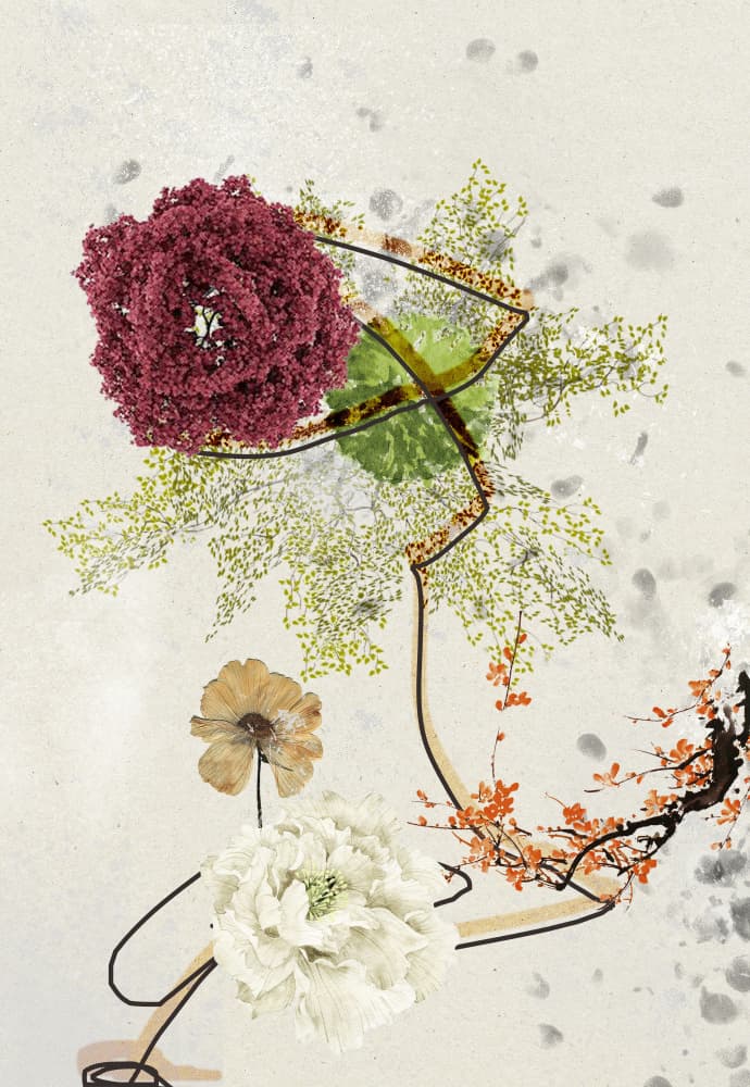 Botanical Line Woman by Pelin Atilla — canvas wall art