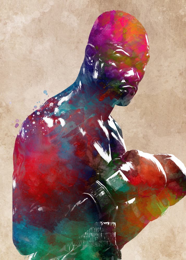 Colorful Boxer Stance by Justyna Jaszke — canvas wall art