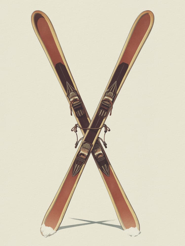 Vintage Crossed Skis by Andreas Magnusson — canvas wall art