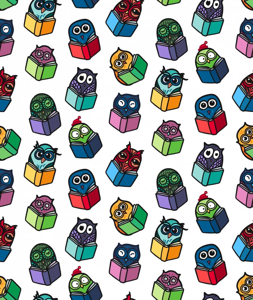 Whimsical Reading Owls by Marika Barsrsind — canvas wall art