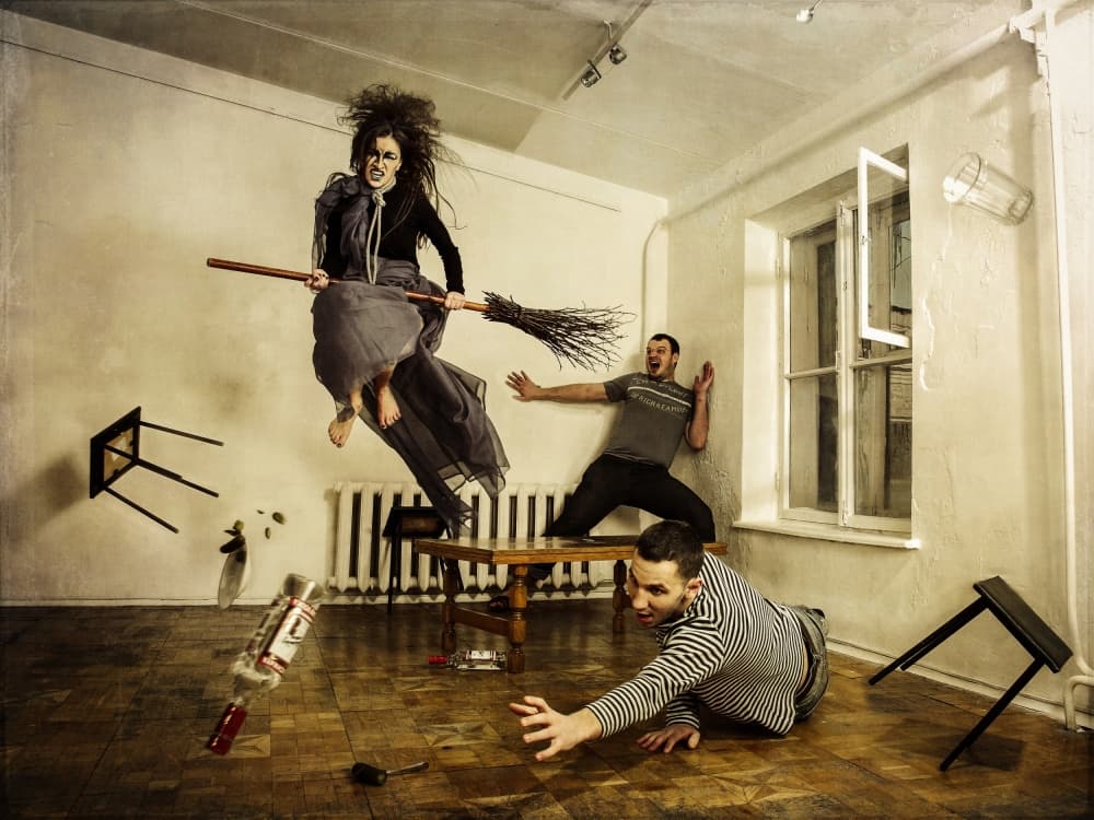 Flying Witch Chaos by Photographer — canvas wall art