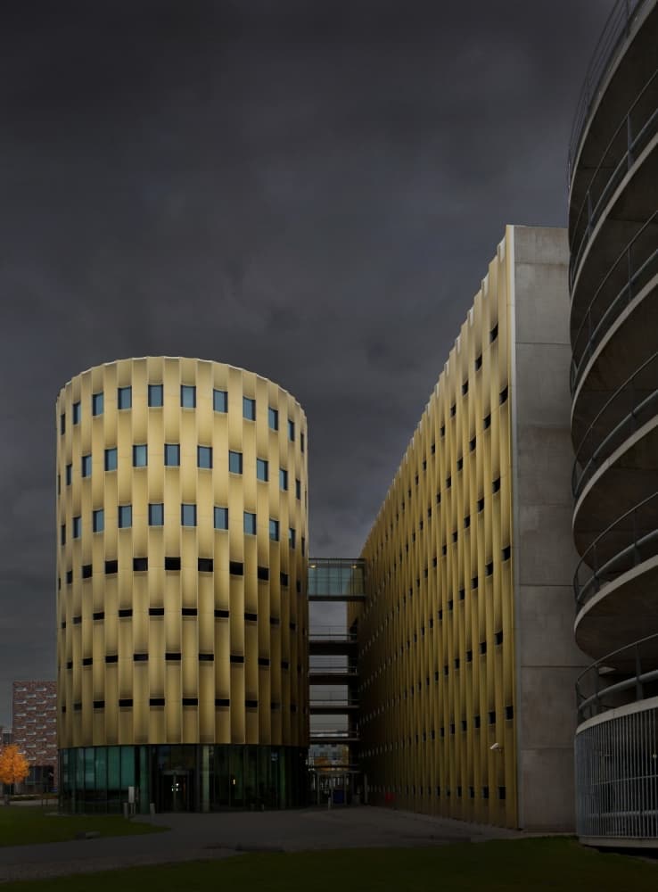 Golden Urban Structures by Jeroen van de Wiel — canvas wall art