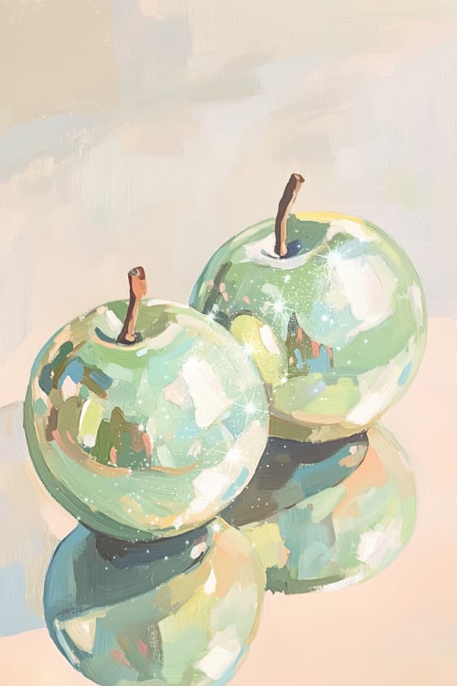 Sparkling Green Apples by Melloi Art Prints — canvas wall art