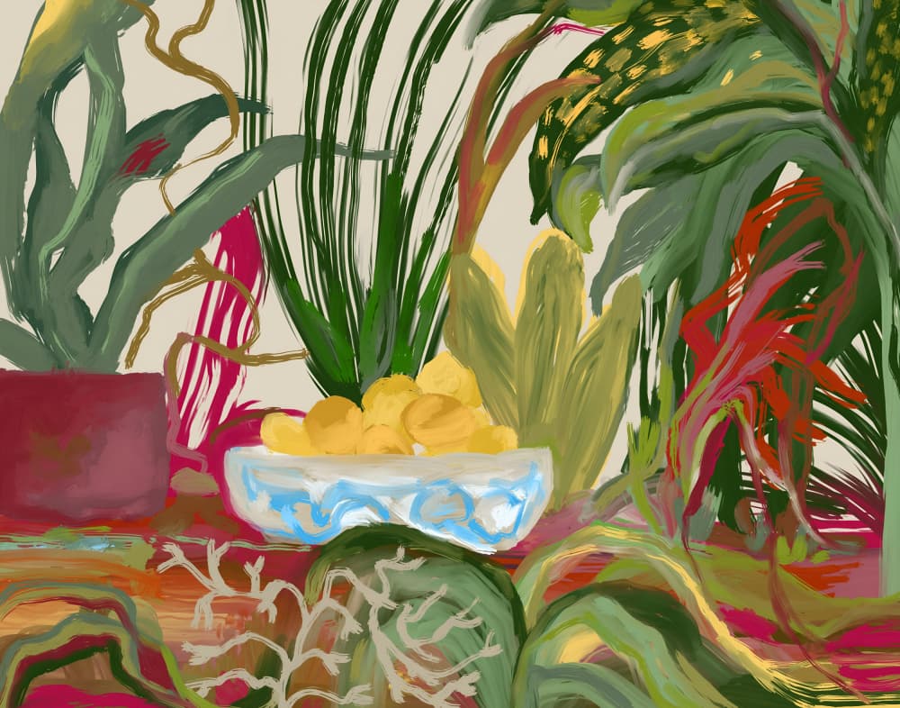 Vibrant Tropical Still Life by Josie George — canvas wall art