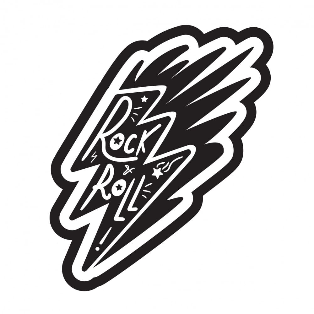 Rock Roll Lightning by Marika Barsrsind — canvas wall art