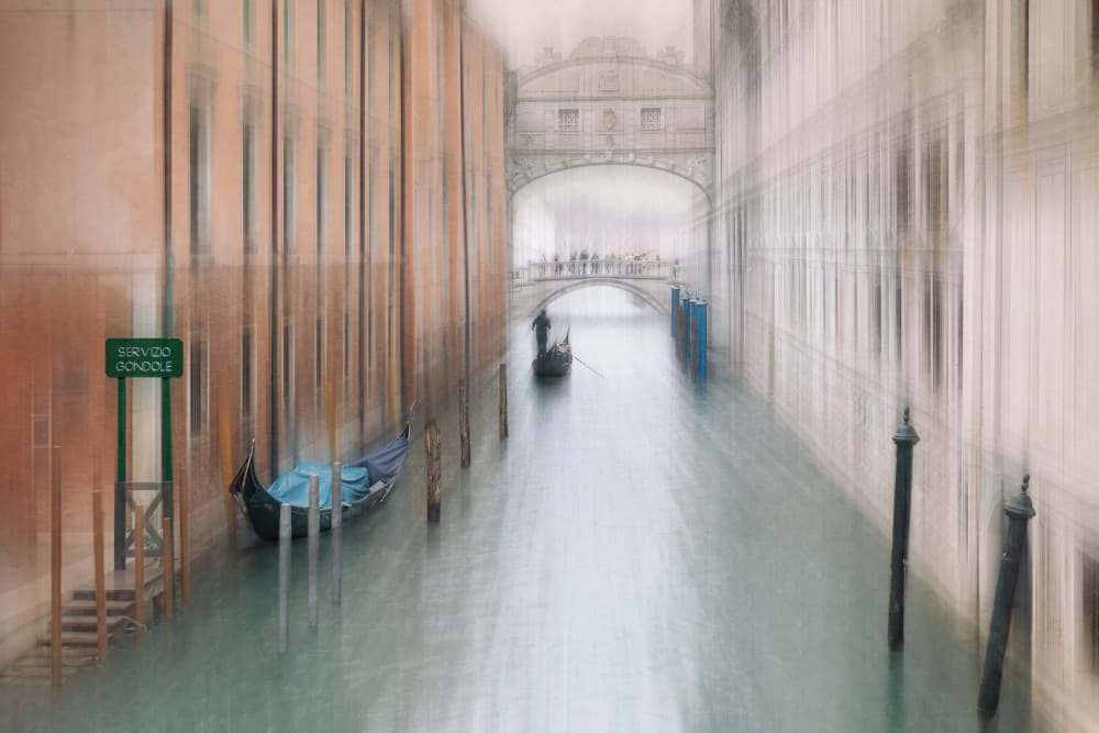 Dreamy Venice Gondola by Roswitha Schleicher-Schwarz — canvas wall art