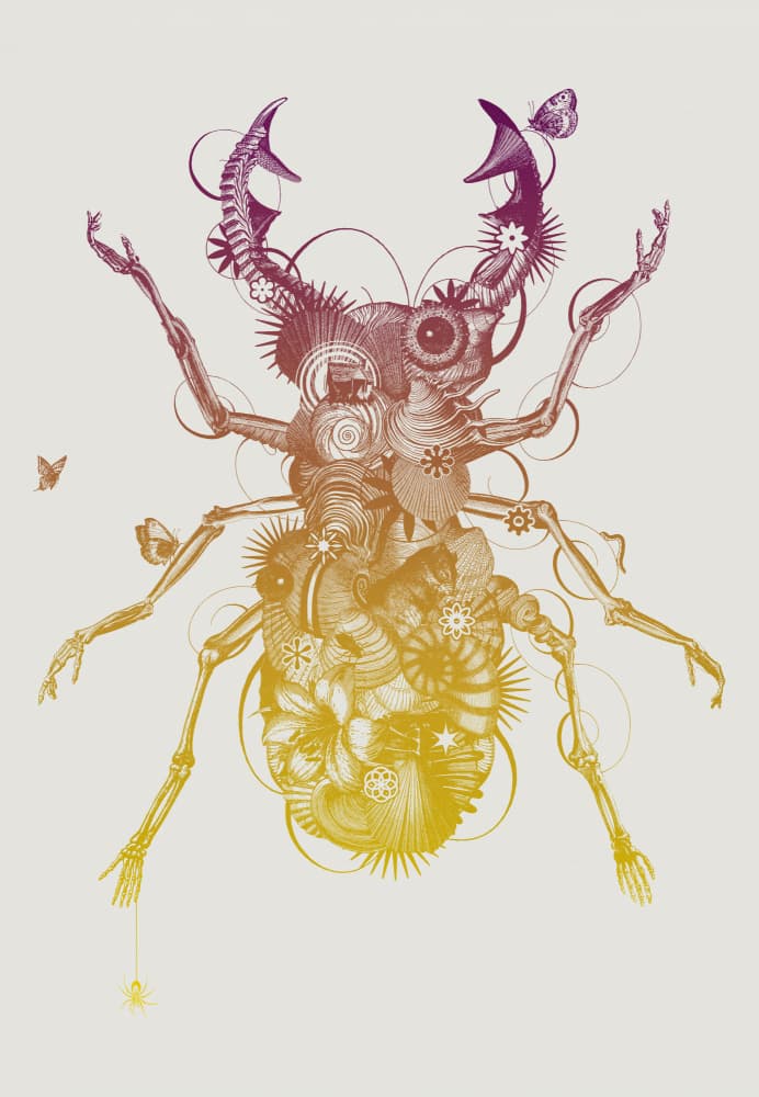 Intricate Steampunk Beetle by Jaco Putker — canvas wall art