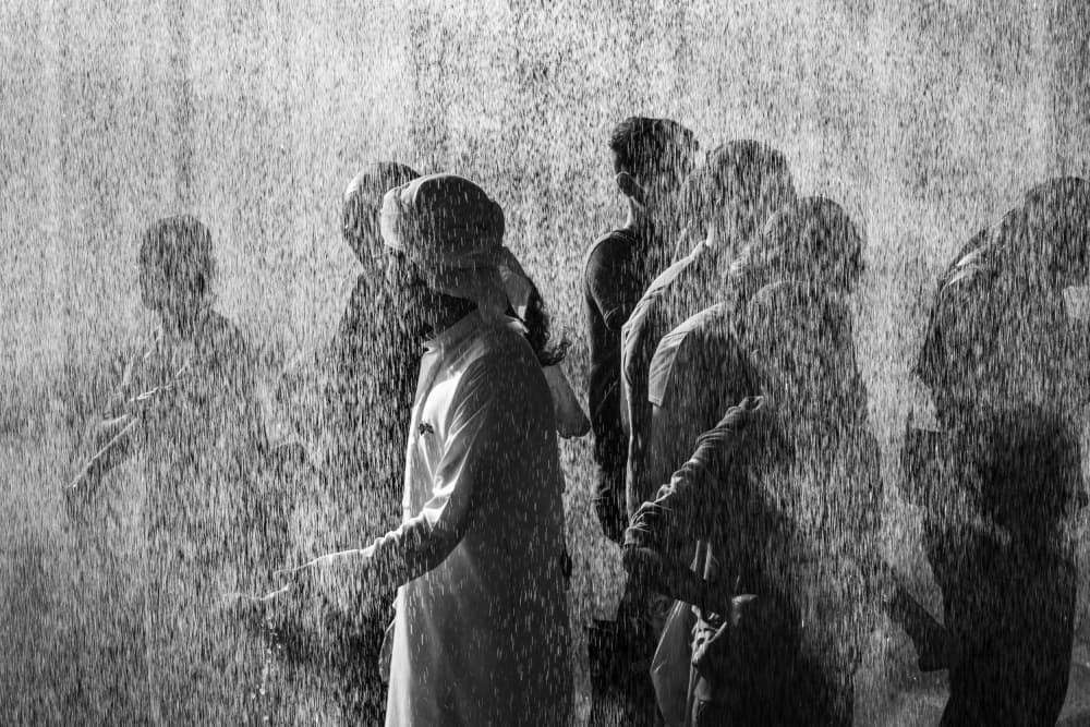 Figures In The Rain by Daniel De Cort — canvas wall art