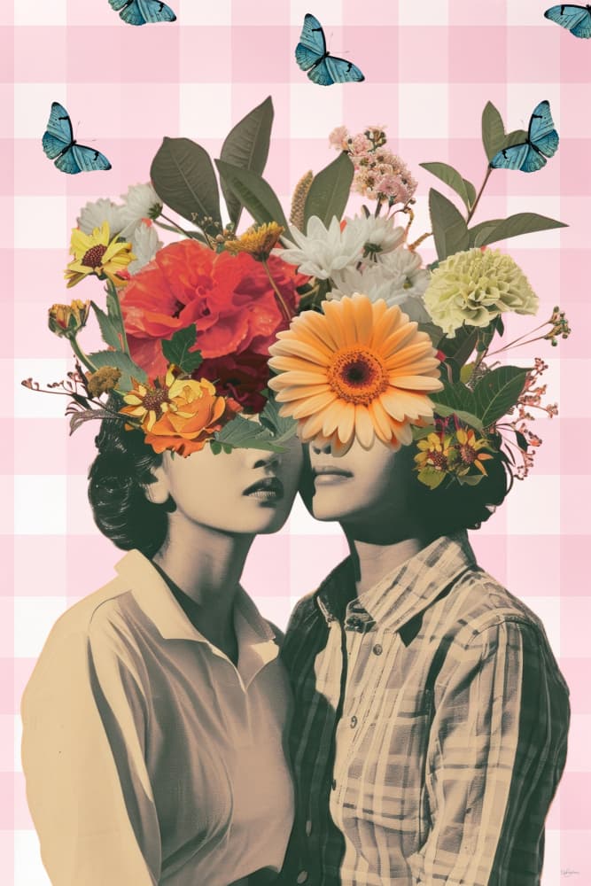 Surreal Floral Embrace by Sue Skellern — canvas wall art
