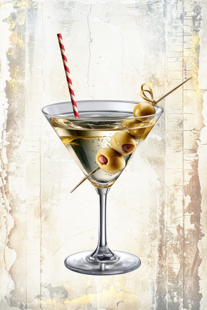 Classic Martini with Olives by Rafal Kulik — canvas wall art