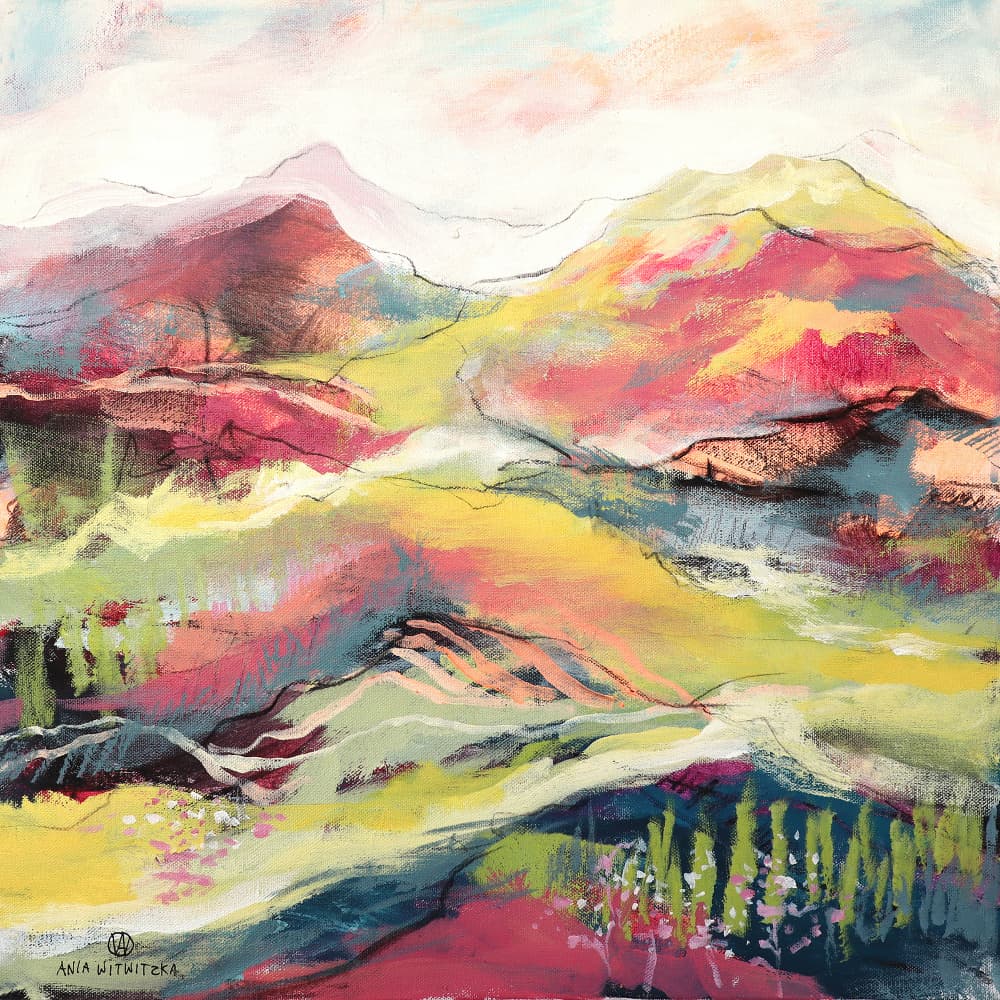 Colorful Abstract Mountains by Ania Witwitzka — canvas wall art
