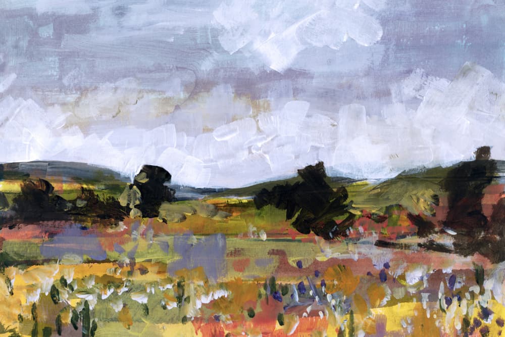 Vibrant Countryside Fields by cartissi — canvas wall art