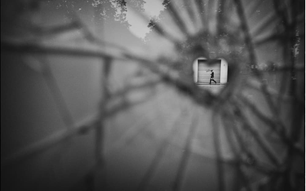 Man Through Cracked Glass by Selaru Ovidiu — canvas wall art