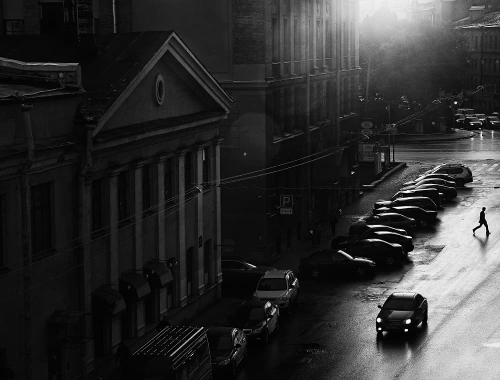 City Street Solitude by BJ Yang — canvas wall art