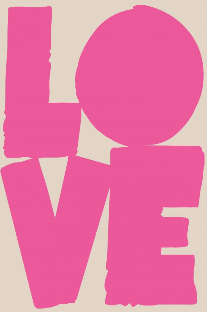 Pink Love Typography by Melloi Art Prints — canvas wall art