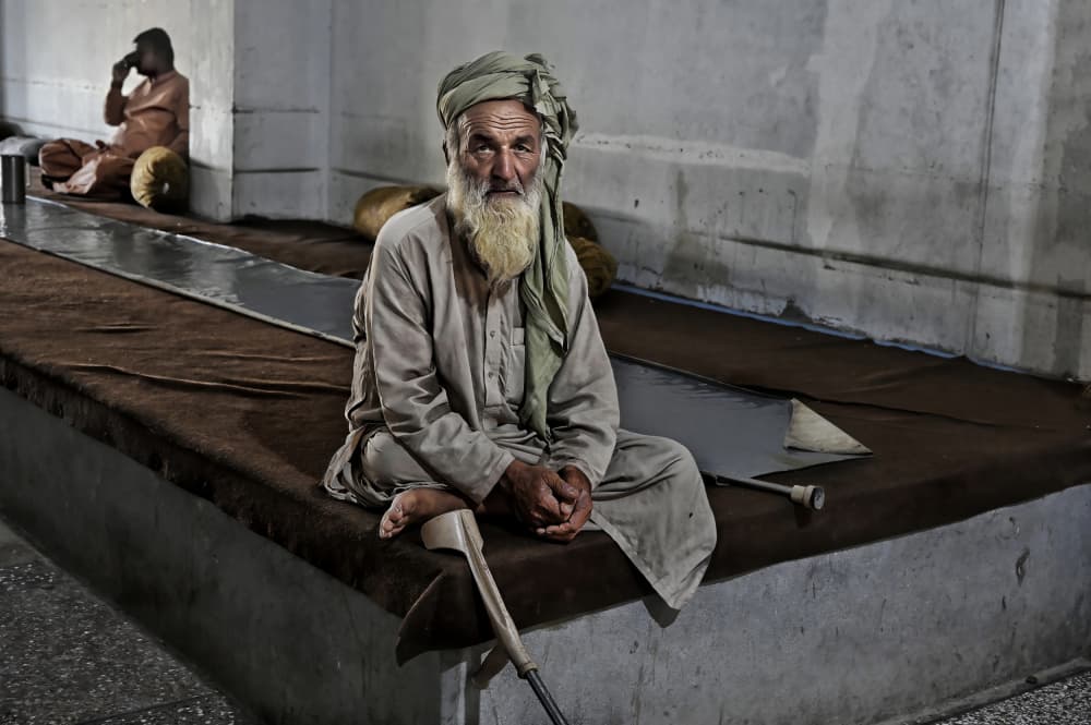 Contemplative Bearded Man by Irene Perovich — canvas wall art