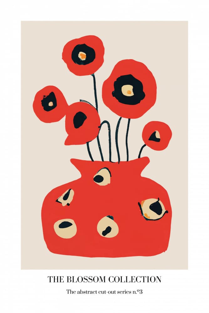 Abstract Cutout Poppies by Merel Takken — canvas wall art