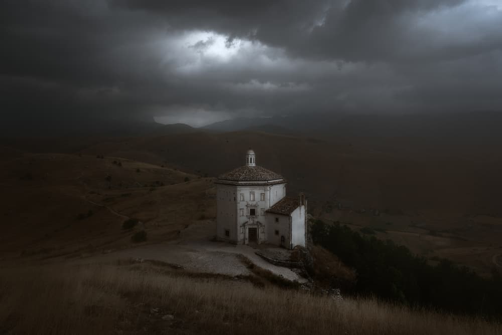 Stormy Hilltop Church by Filippo Manini — canvas wall art