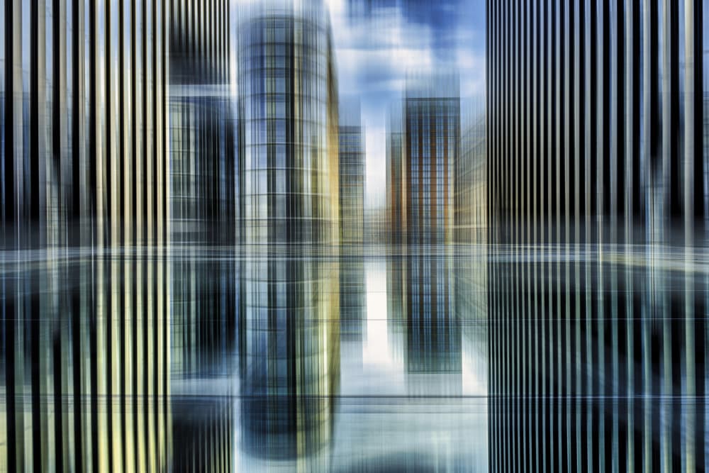 Blurred City Reflections by Dieter Walther — canvas wall art