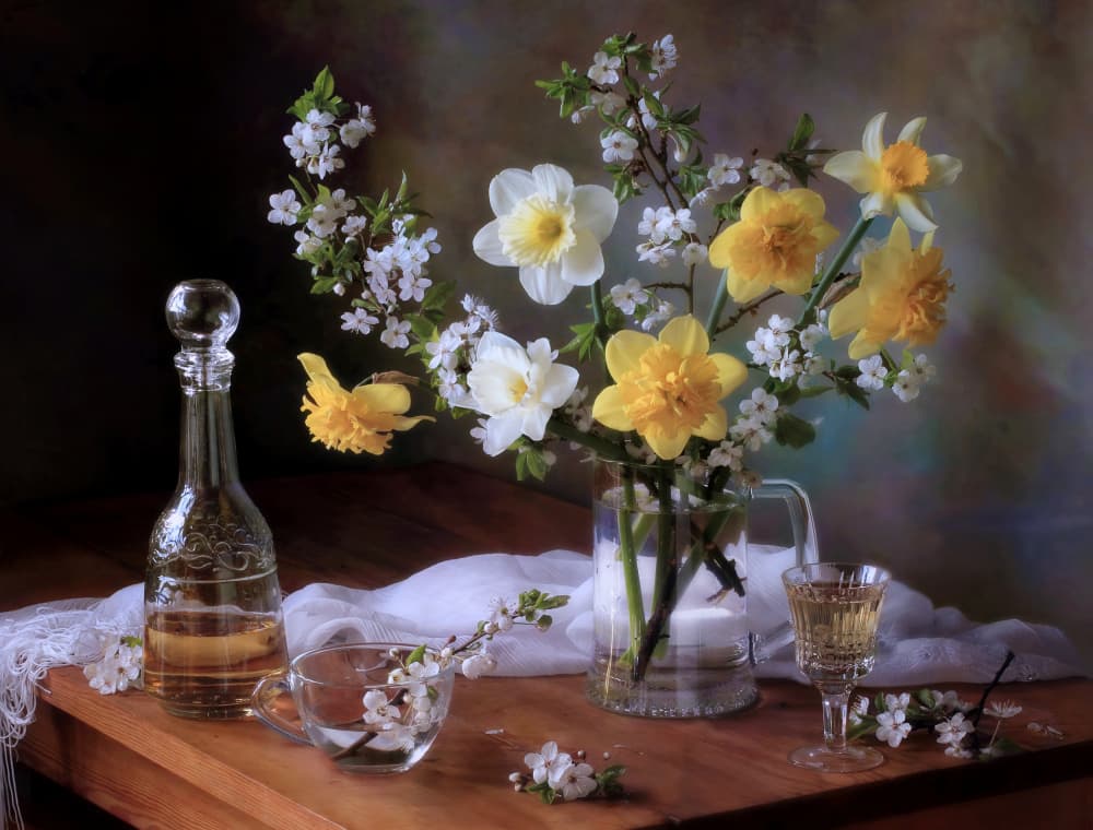 Spring Daffodil Still Life by Tatyana Skorokhod — canvas wall art