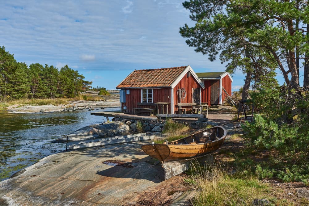 Nordic Cabin Retreat by Geertjan Plooijer — canvas wall art