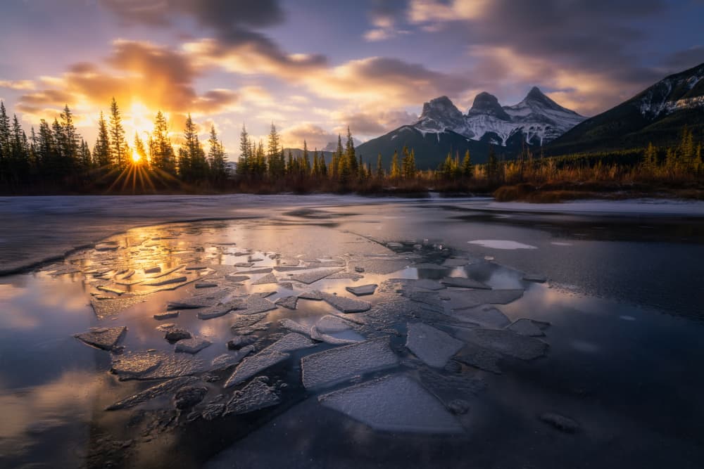 Frozen Lake Three Sisters by Yongnan Li (李永男) — canvas wall art