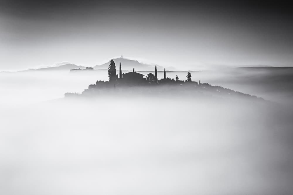 Misty Hillside Village by Sergio Barboni — canvas wall art
