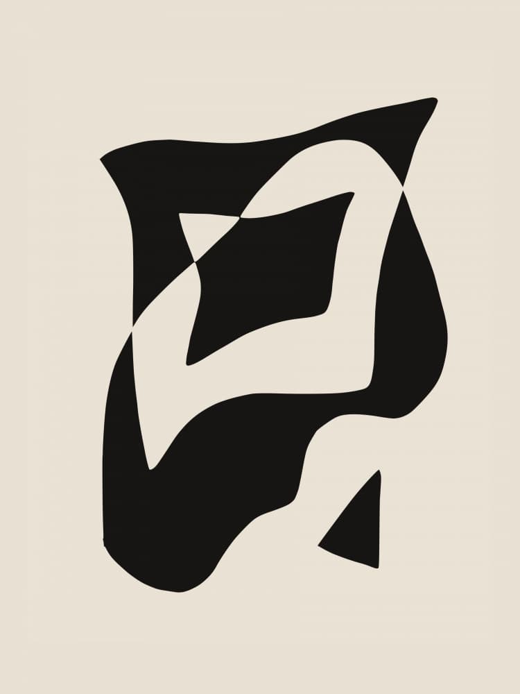 Curved Black Forms by Little Dean — canvas wall art