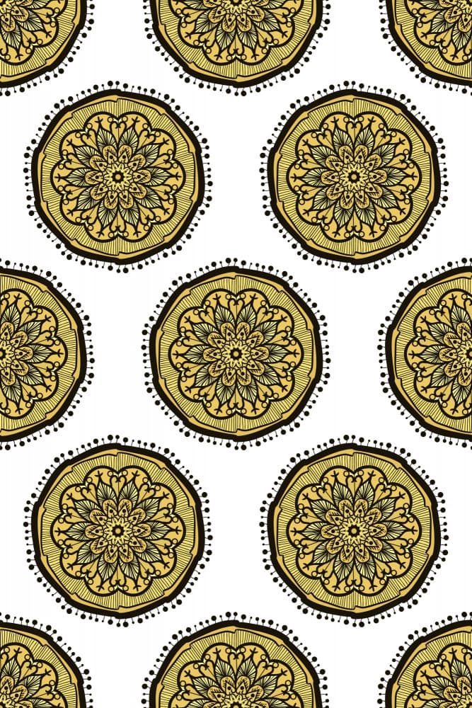 Golden Mandala Pattern by Marika Barsrsind — canvas wall art