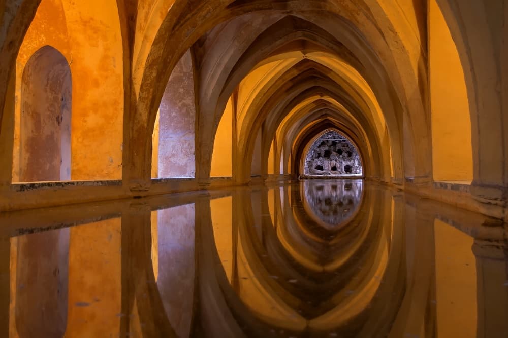 Golden Arched Reflections by Peter Sticza — canvas wall art