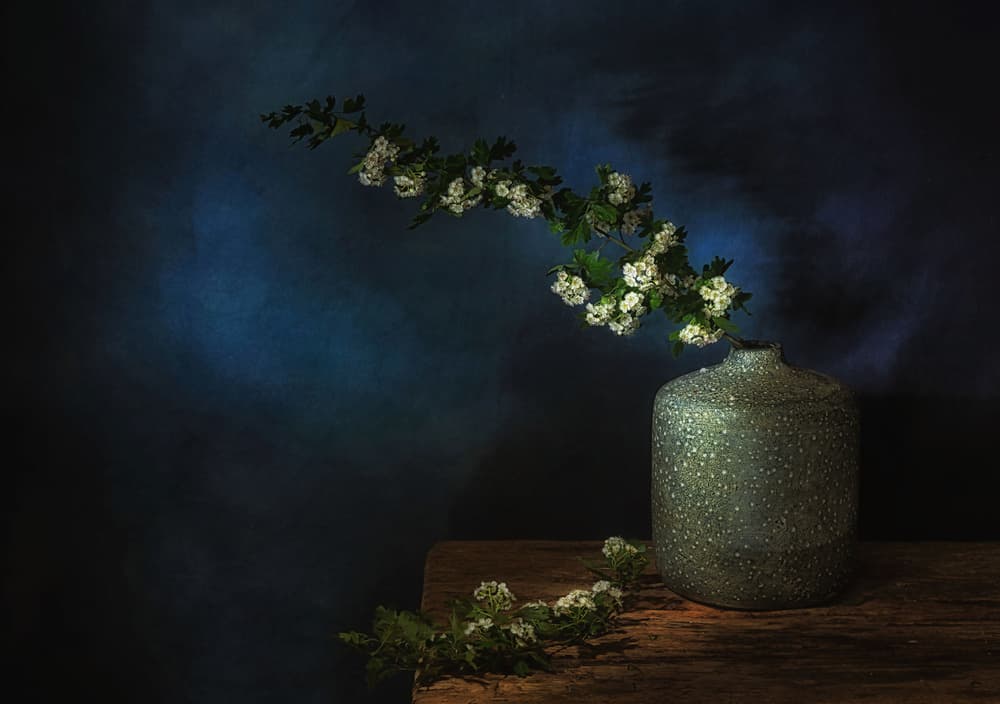 Moody Floral Still Life by Saskia Dingemans — canvas wall art