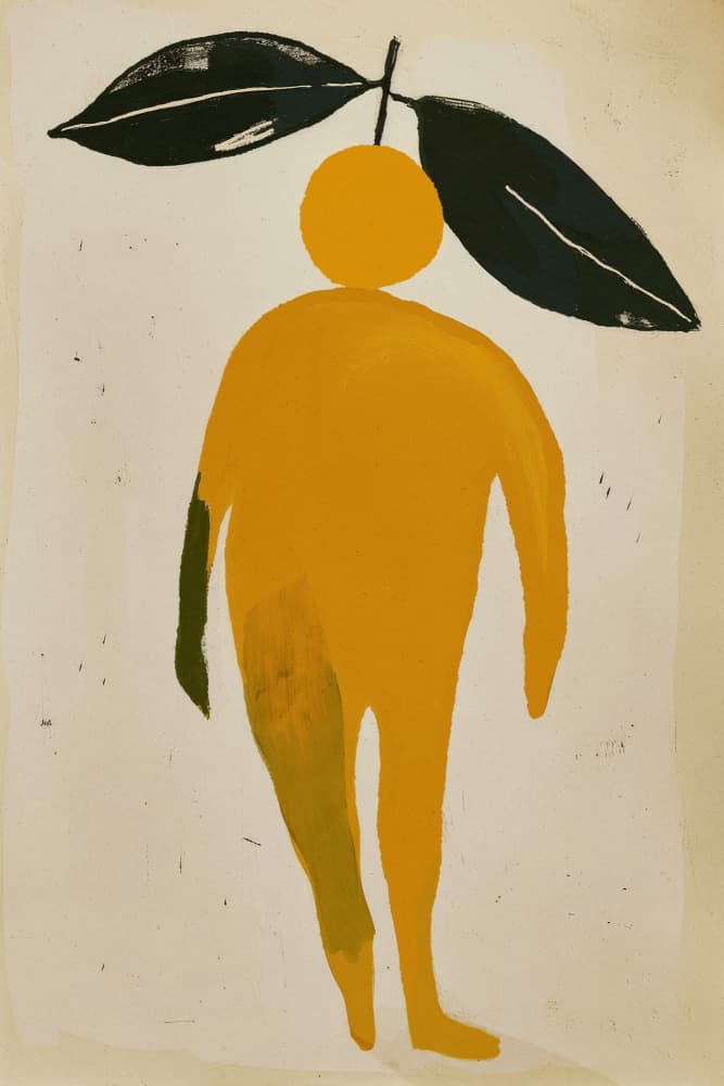 Orange Leaf Figure by Treechild — canvas wall art