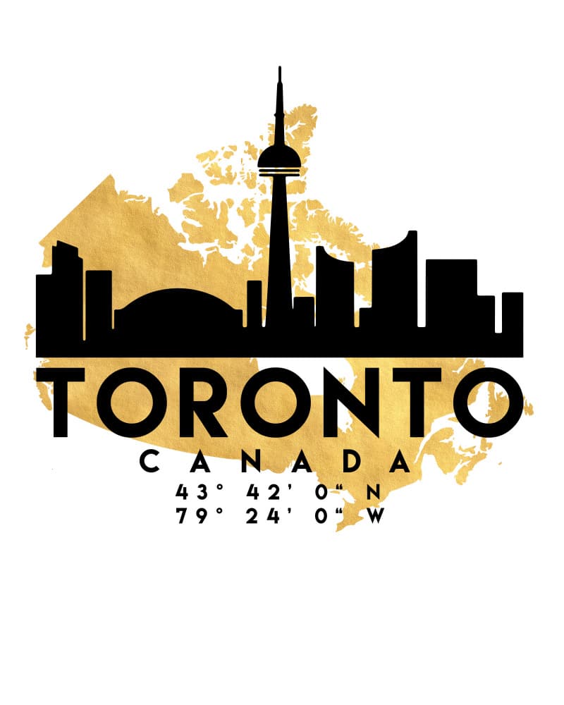 Golden Toronto Canada Skyline by Emiliano Deificus — canvas wall art