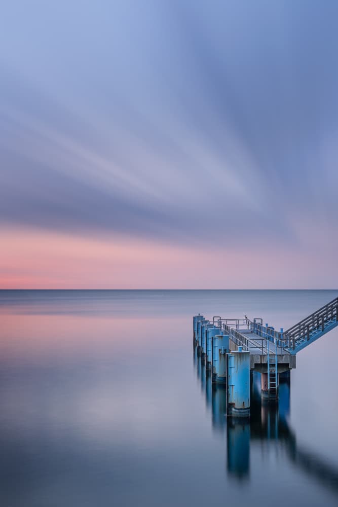 Serene Pier Sunset by fotomarion — canvas wall art