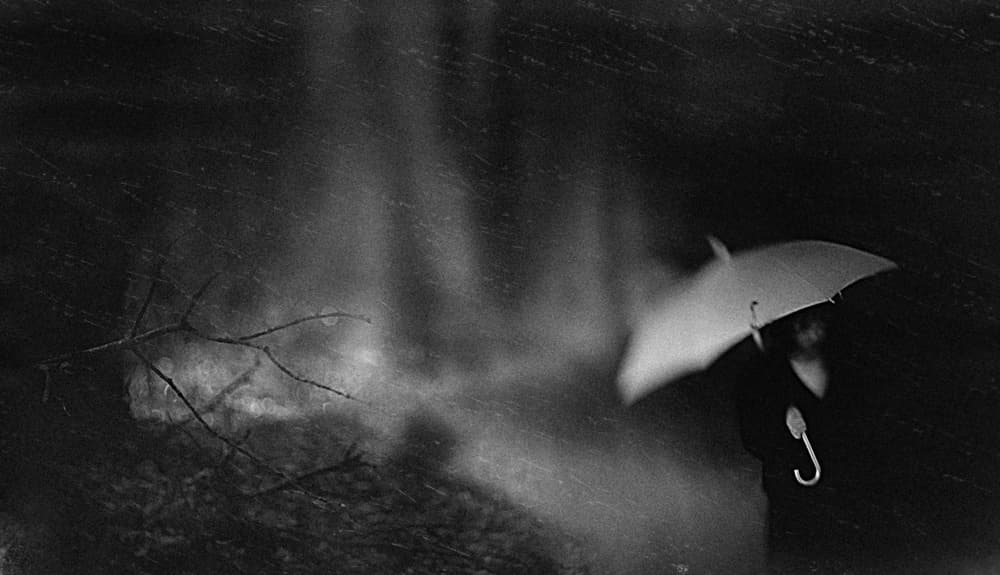 Dark Rainy Night Umbrella by Teruhiko Tsuchida — canvas wall art