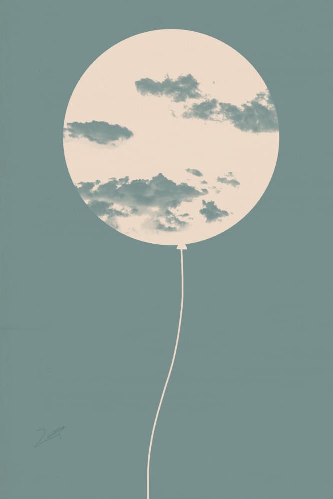 Baloon Moom by zarish chaudhry — canvas wall art
