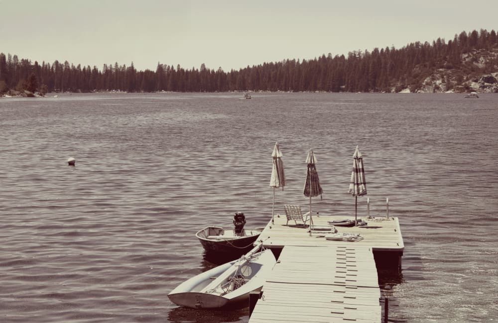 Serene Lake Dock by Gemma Bardot — canvas wall art