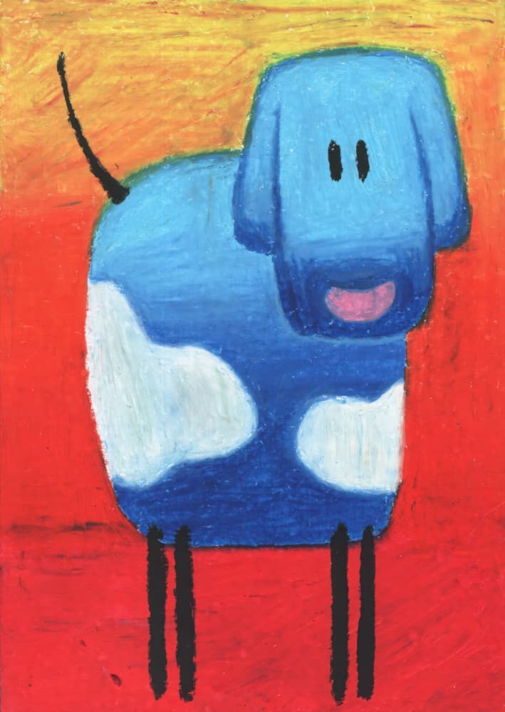 Cheerful Blue Dog by Kulik — canvas wall art