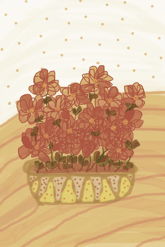 Warm Potted Blooms by Christina Sillen — canvas wall art