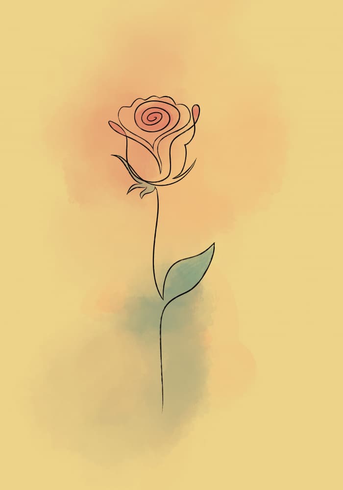 Delicate Watercolor Rose by Fadil Roze — canvas wall art