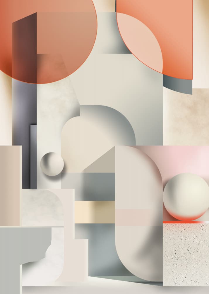 Pastel Geometric Shapes by Rafal Kulik — canvas wall art
