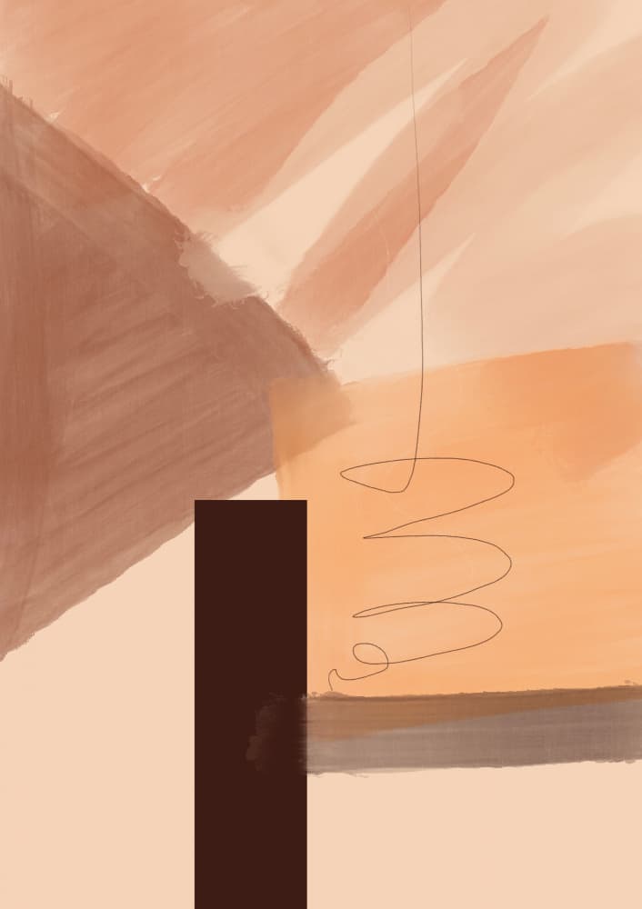 Warm Abstract Lines And Shapes by Nilesh Kulkarni — canvas wall art