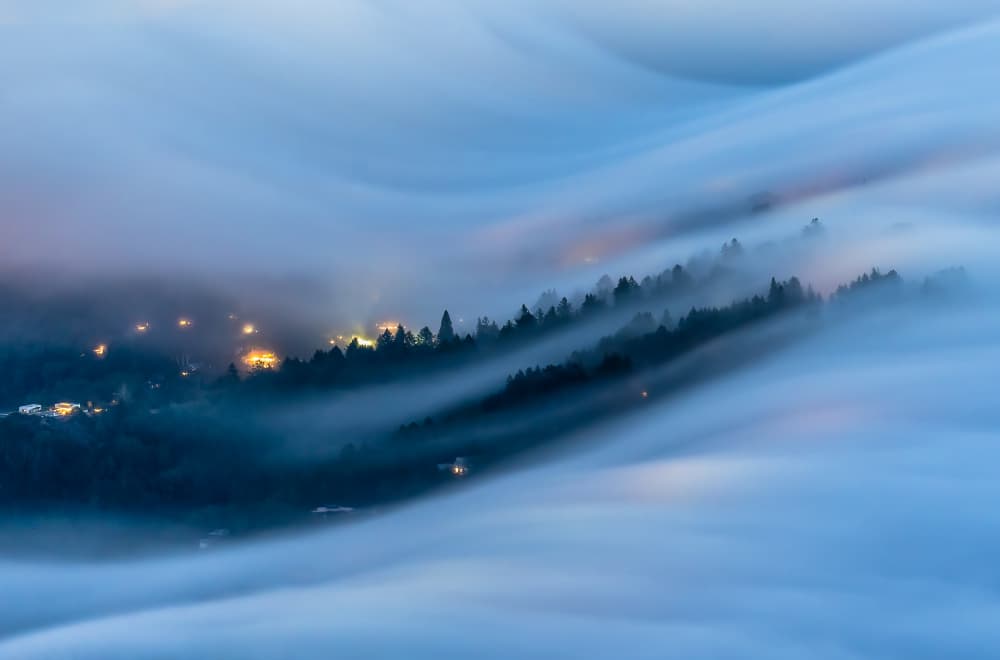 Misty Valley Lights by Catherine Lu — canvas wall art