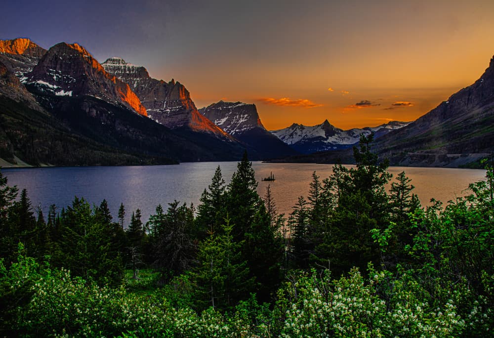 Golden Hour Mountain Lake by Bing Yu — canvas wall art