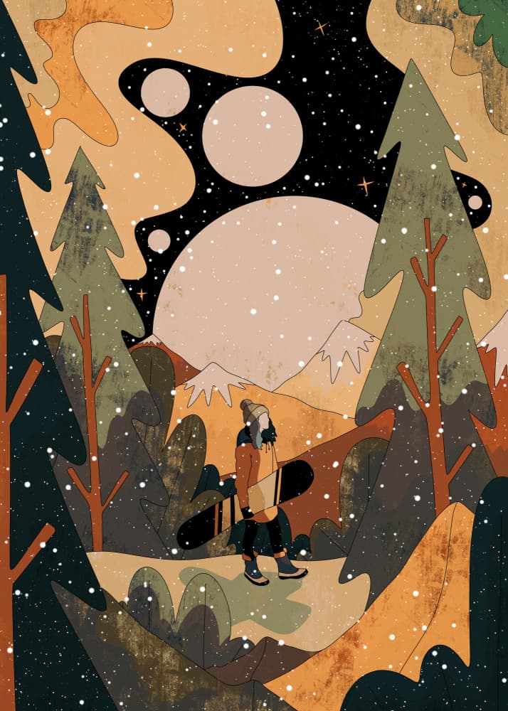 Moonlit Winter Forest by Stephen Wade — canvas wall art