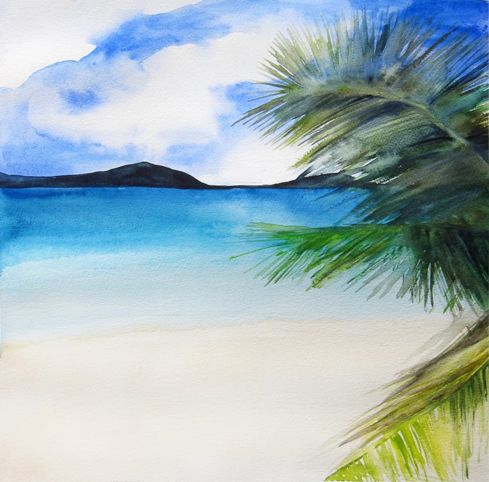 Tropical Beach Paradise by Christine Lindstrom — canvas wall art