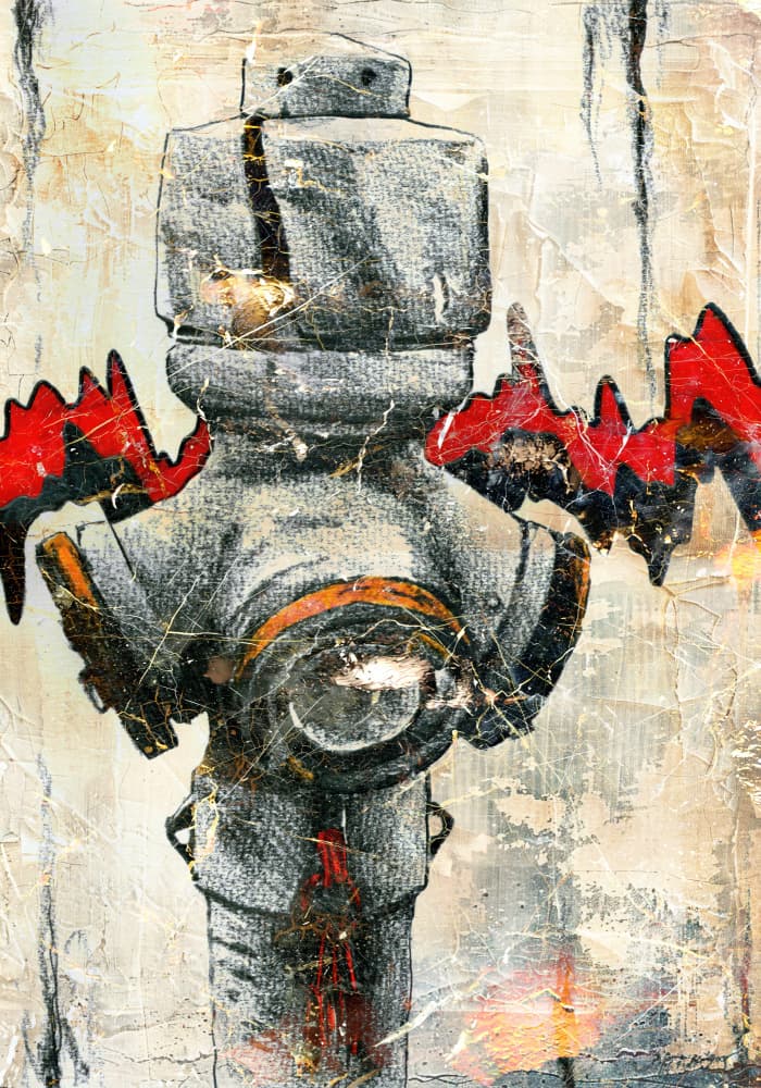 Urban Fire Wings by Rafal Kulik — canvas wall art