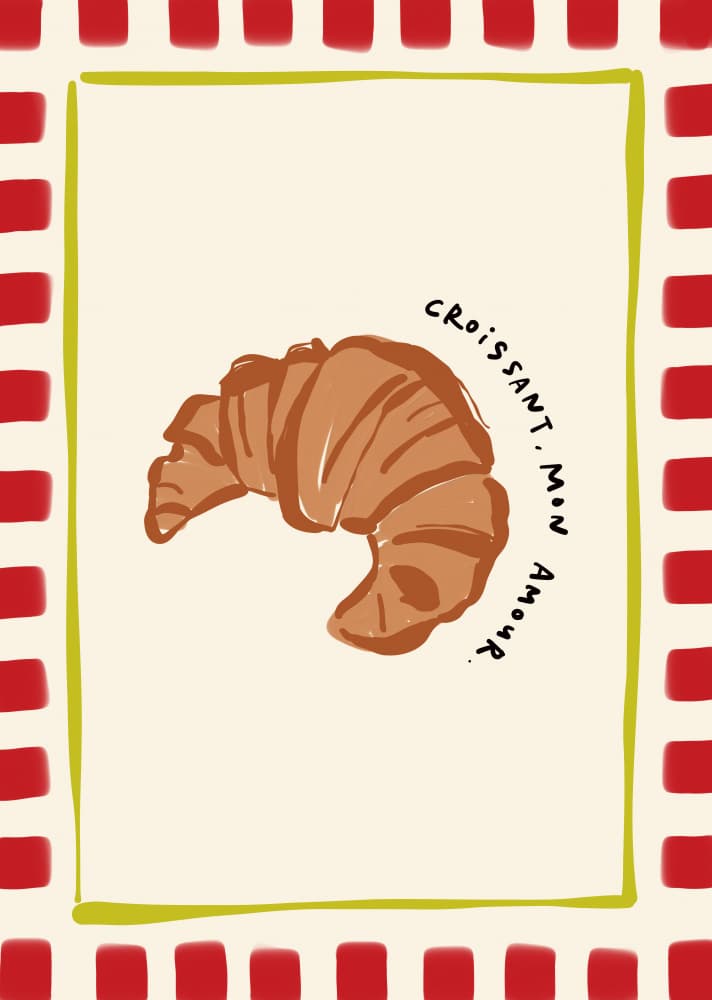 French Croissant My Love by Rio Soléy — canvas wall art