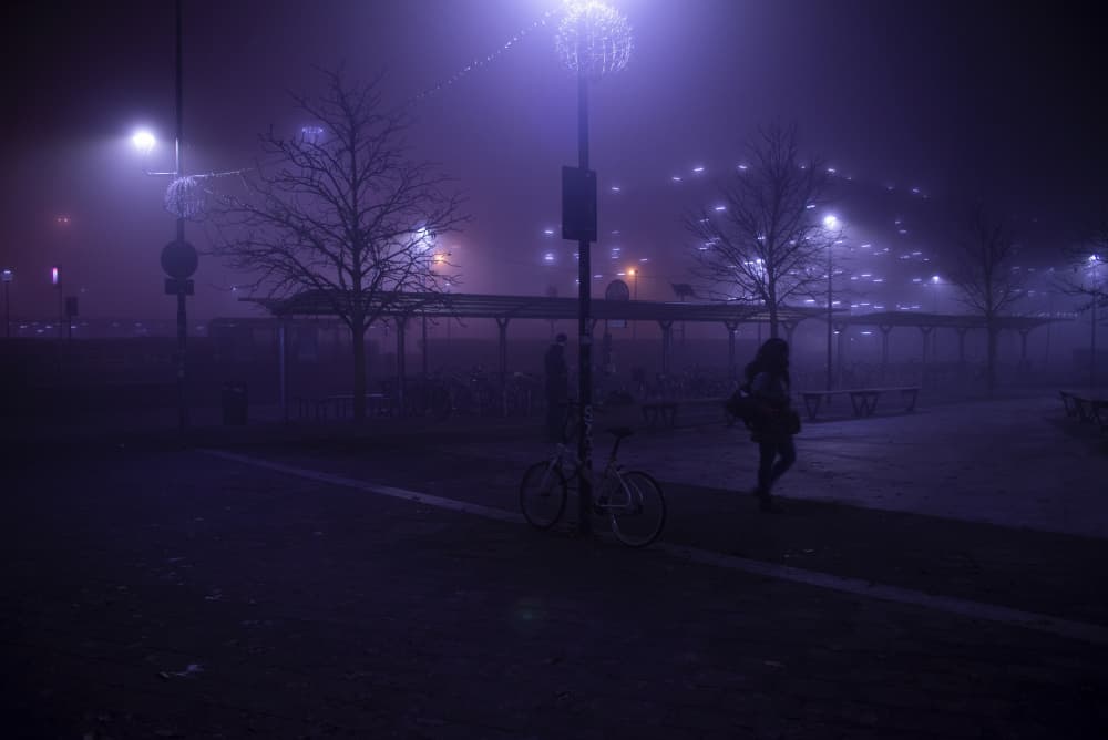 Purple Foggy Night by Andrea Di Bello — canvas wall art
